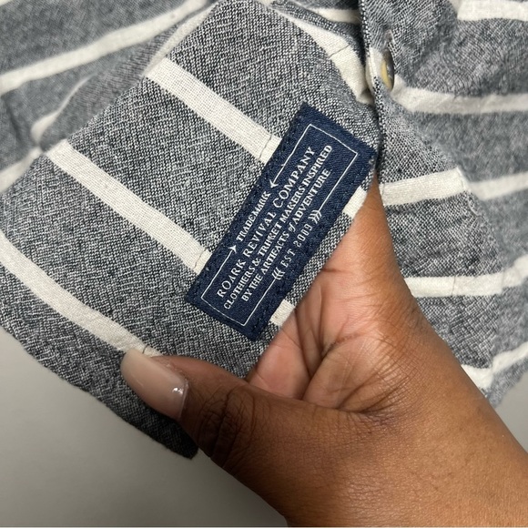 Roark Gray and White Striped Casual Button Down Shirt - Picture 6 of 10
